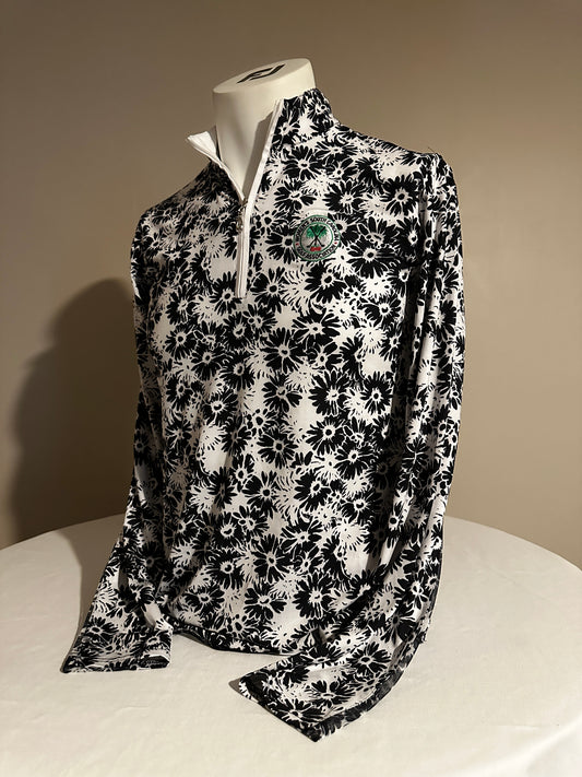 SanSoleil Black Flower Zip Up